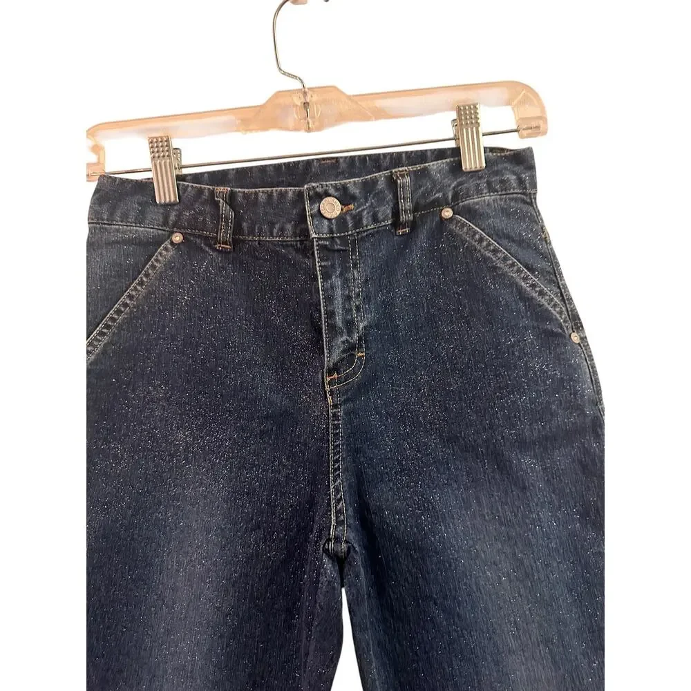 The Children's Place Blue Sparkle Flare Bell Bottom Jeans Girls Sz 12